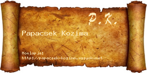 Papacsek Kozima névjegykártya